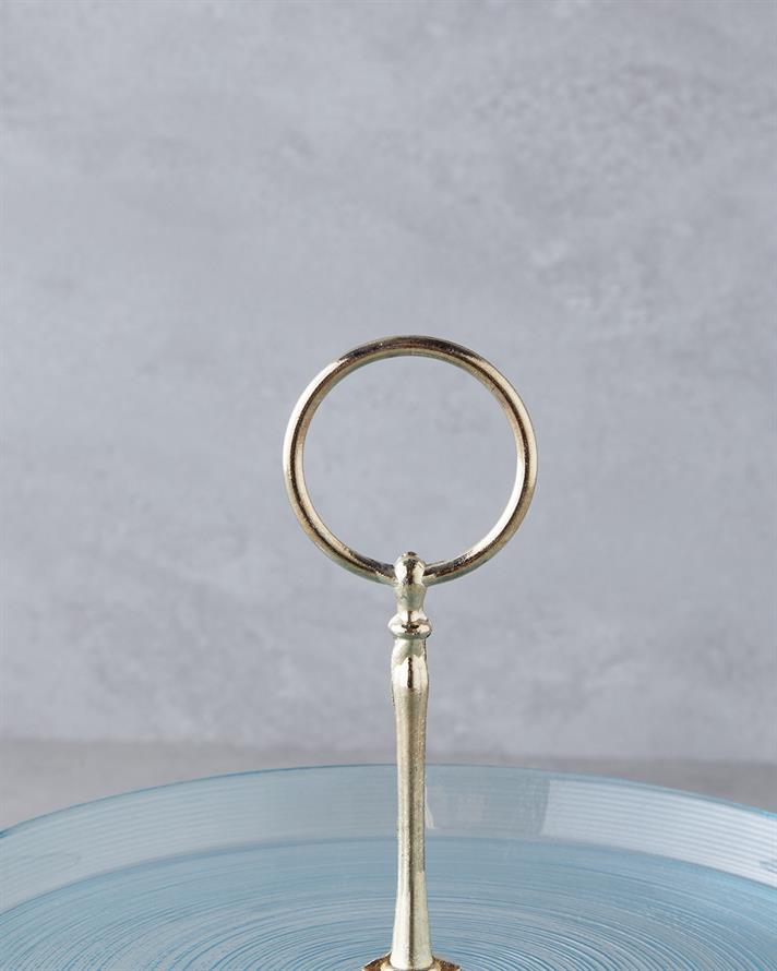 Aquacrest Cam Katlı Servis 21x28 cm Mavi