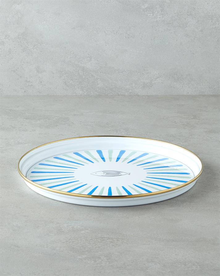 Aqualuna Emaye Tepsi 31 cm Mavi