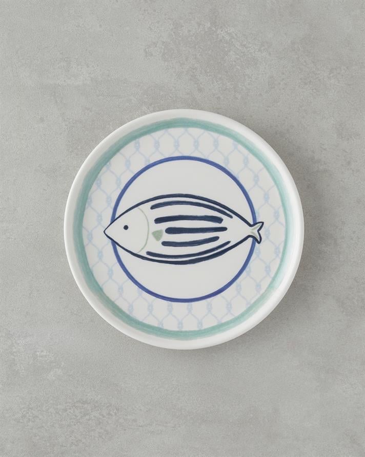 Aqualuna Seramik Pasta Tabağı 20 cm Mavi-yeşil