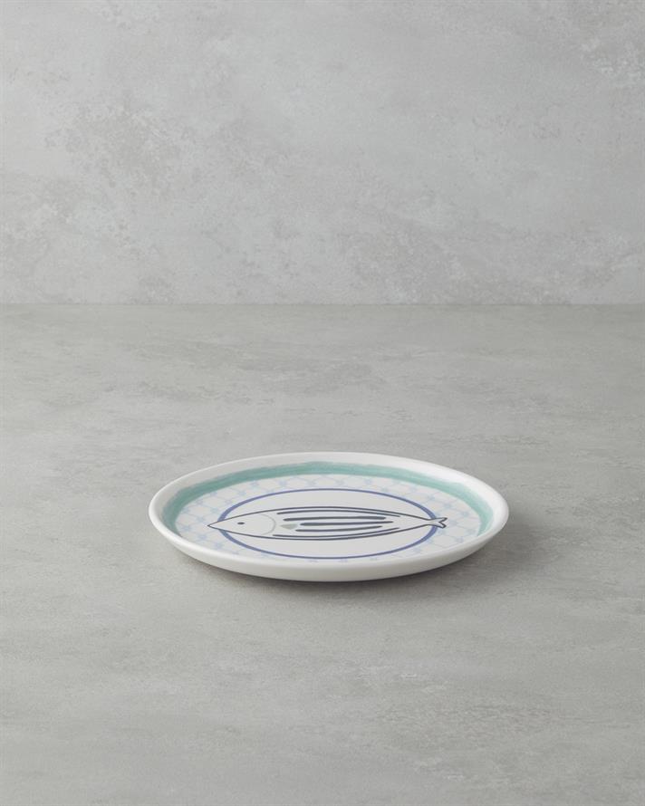 Aqualuna Seramik Pasta Tabağı 20 cm Mavi-yeşil