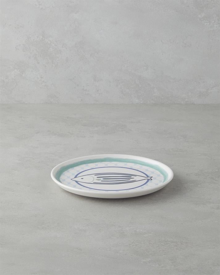 Aqualuna Seramik Pasta Tabağı 20 cm Mavi-yeşil