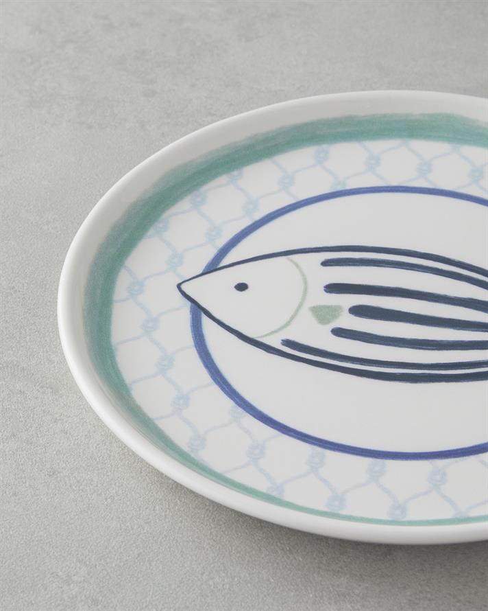 Aqualuna Seramik Pasta Tabağı 20 cm Mavi-yeşil