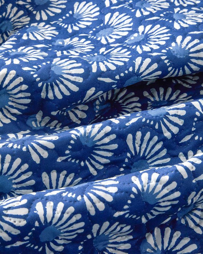 Aquatic Flowers Çift Kişilik Çok Amaçlı Örtü 200x220 cm Lacivert