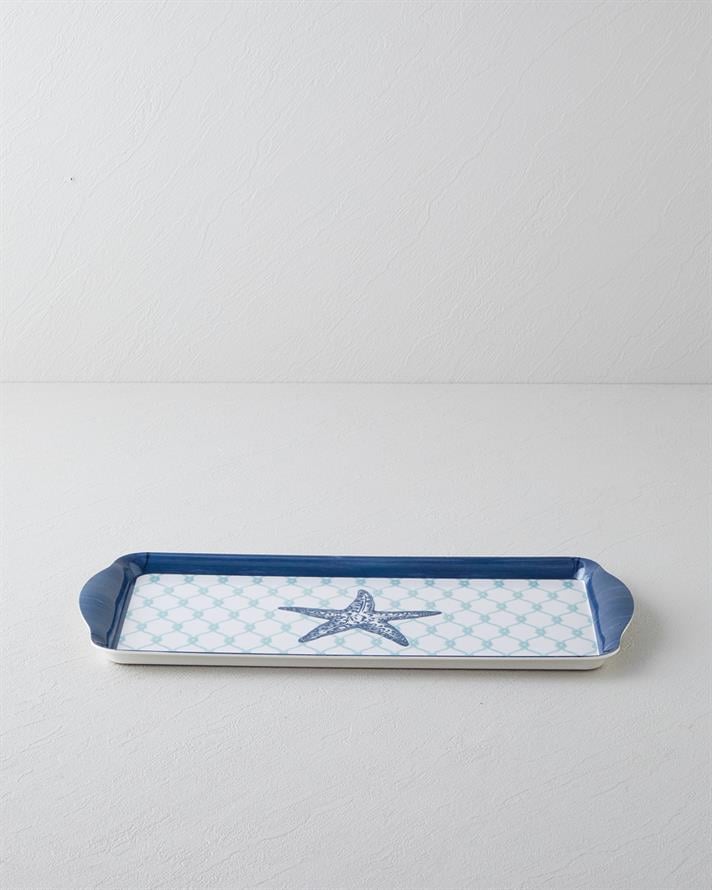 Aquatine Melamin Tepsi 37x18 cm Mavi - Yeşil