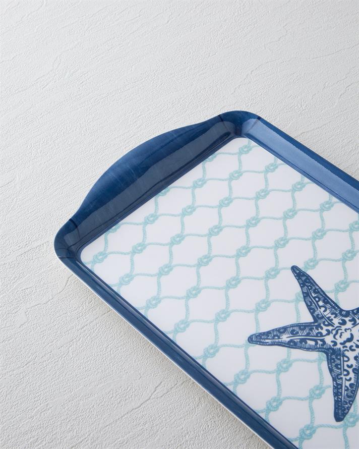 Aquatine Melamin Tepsi 37x18 cm Mavi - Yeşil