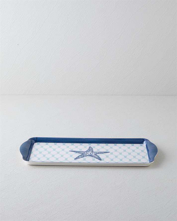 Aquatine Melamin Tepsi 37x18 cm Mavi - Yeşil