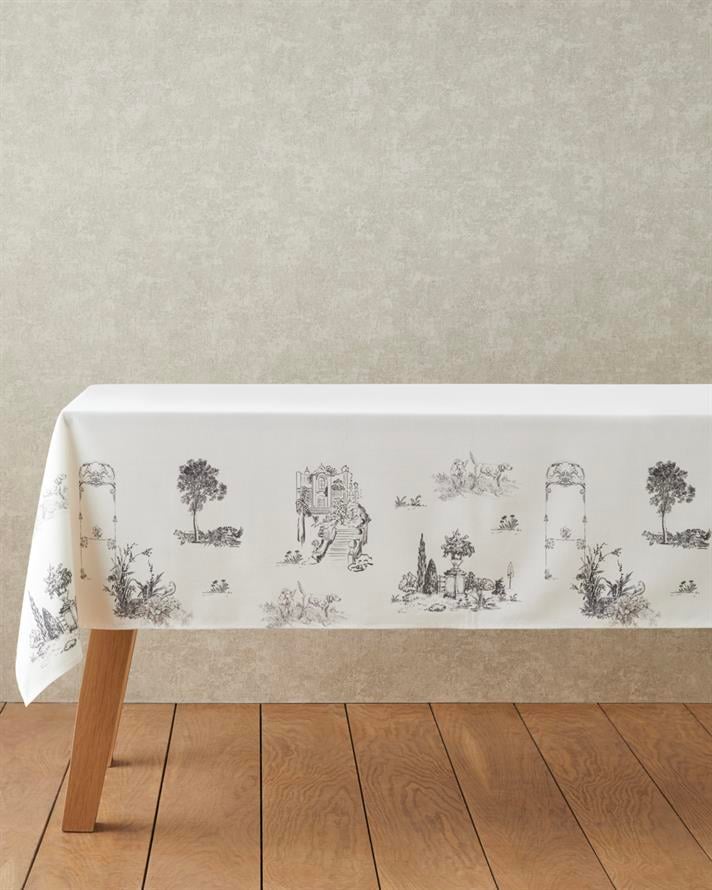 Arborelle Polyester Masa Örtüsü 150x200 cm Siyah - Beyaz