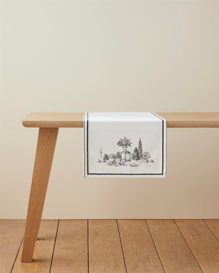 Arborelle Runner 40x140 cm Siyah - Beyaz