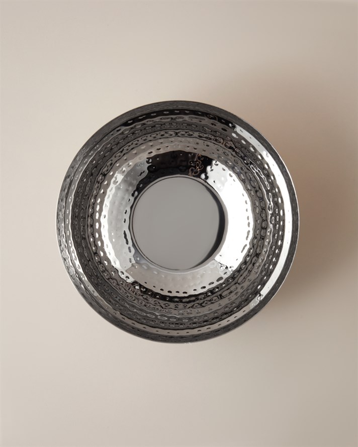 Arden Metal Dekoratif Kase 20x20x6 cm Gümüş