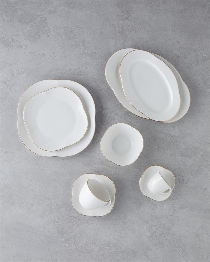 Aren Porselen 4 Parça 2 Kişilik Kahve Fincan Takımı 80 ml Gold