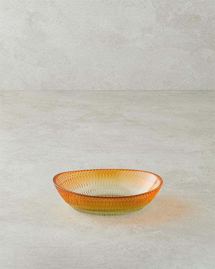 Arina Cam Ayaklı Kase Yeşil-Turuncu