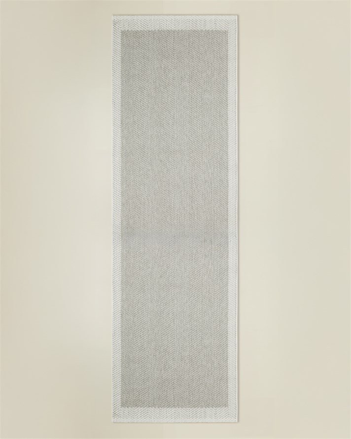 Arlo Yolluk Halı 100x300 cm Gri-Beyaz