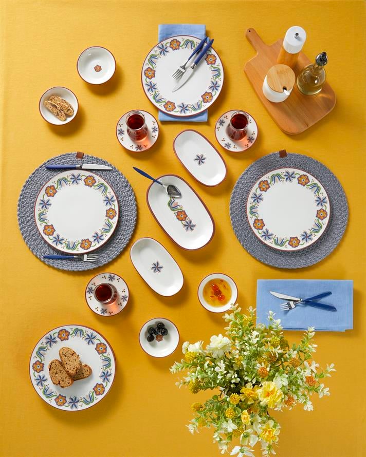 Arno Porselen Kahvaltı Takımı 20 Parça 6 Kişilik Renkli