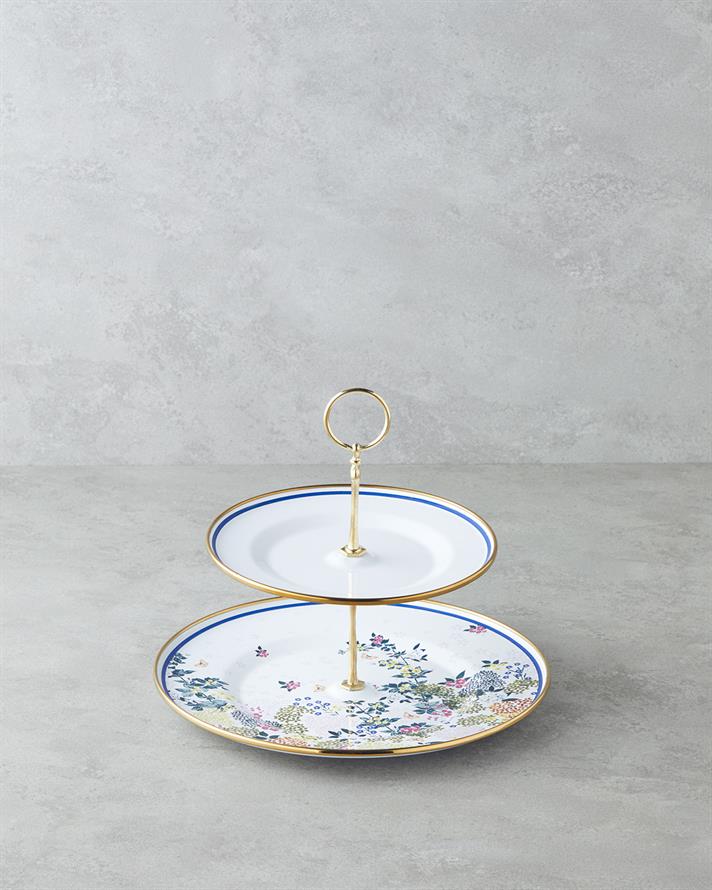 Artistic Flower Emaye Katlı Servis 21x29 cm Renkli