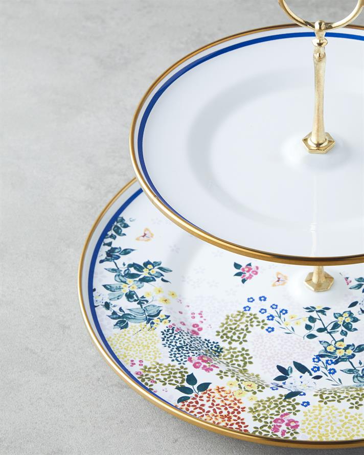 Artistic Flower Emaye Katlı Servis 21x29 cm Renkli