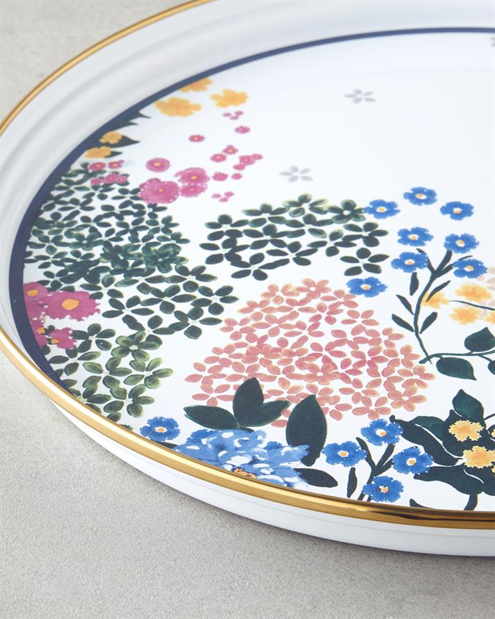 Artistic Flower Emaye Tepsi 31 cm Renkli