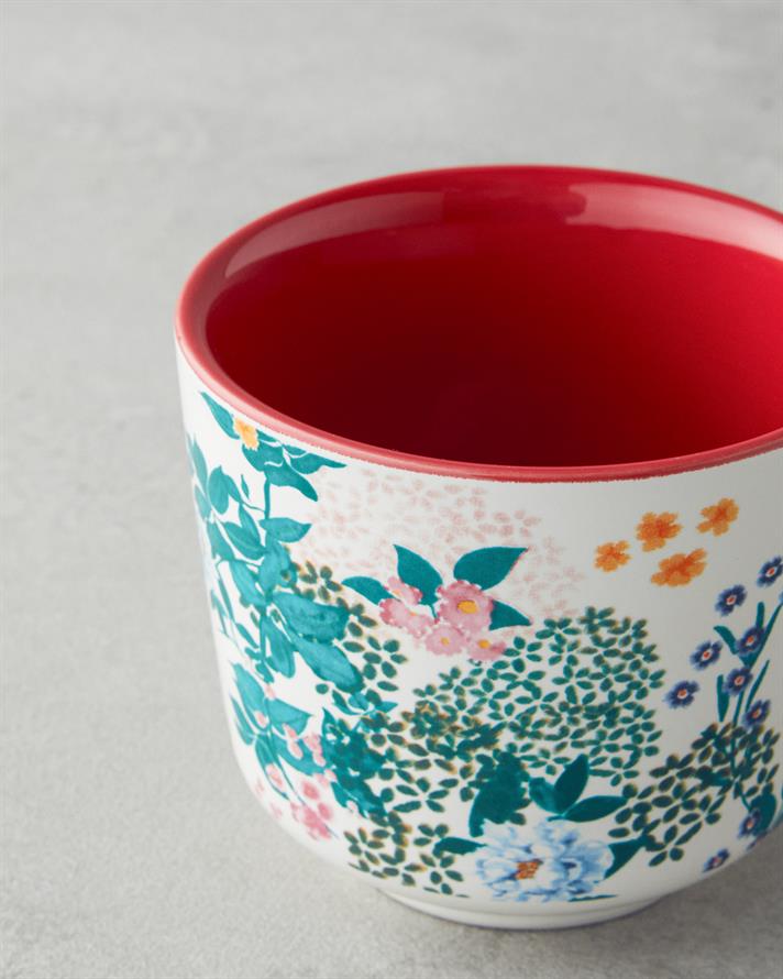 Artistic Flower Seramik 2li Bardak 270 ml Kırmızı