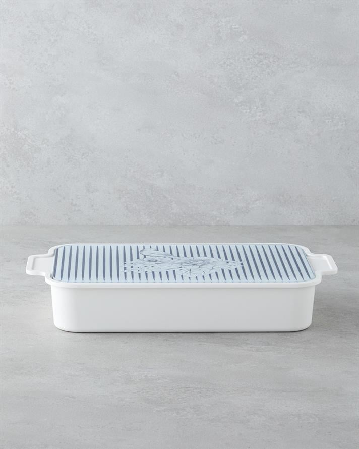 Artistic Garden Melamin 6lı Kahvaltılık 39x21 cm Beyaz - Lacivert