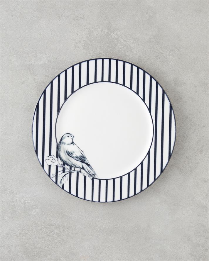 Artistic Garden Porselen Yemek Takımı 24 Parça 6 Kişilik Beyaz - Lacivert