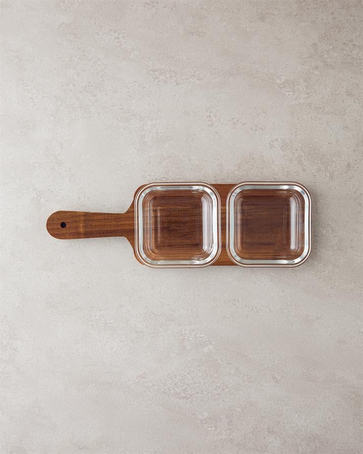 Artistry Akasya-Cam 3 Parça Sunumluk 36x11x6 Cm Kahve