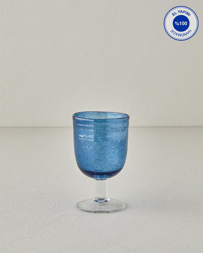 Arzu Sabancı Calle Cam El Yapımı Kadeh Mavi