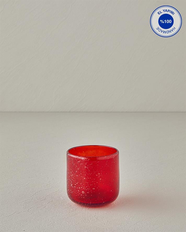 Arzu Sabancı Calle Cam El Yapımı Bardak 250 ml Kırmızı