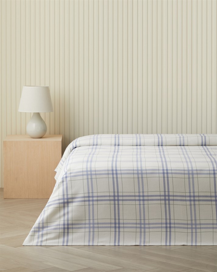 Ashley Baskılı Pamuklu Çift Kişilik Pike 200x220 cm Mavi