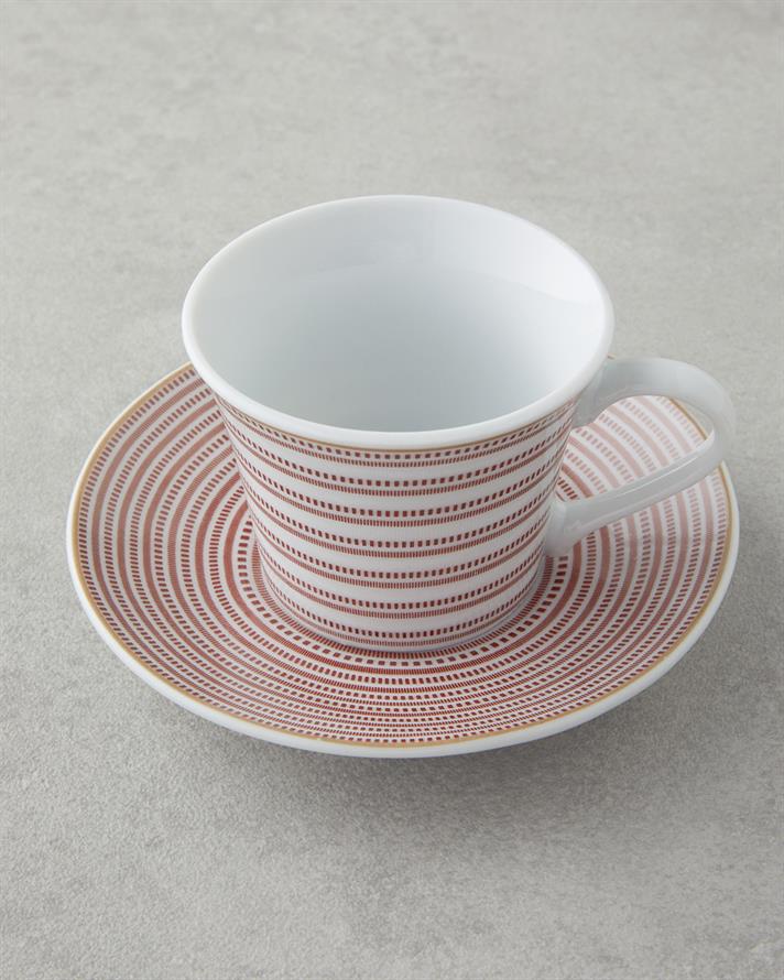 Ashley Porselen Kahve Fincan Takımı 4 Parça 2 Kişilik Bordo