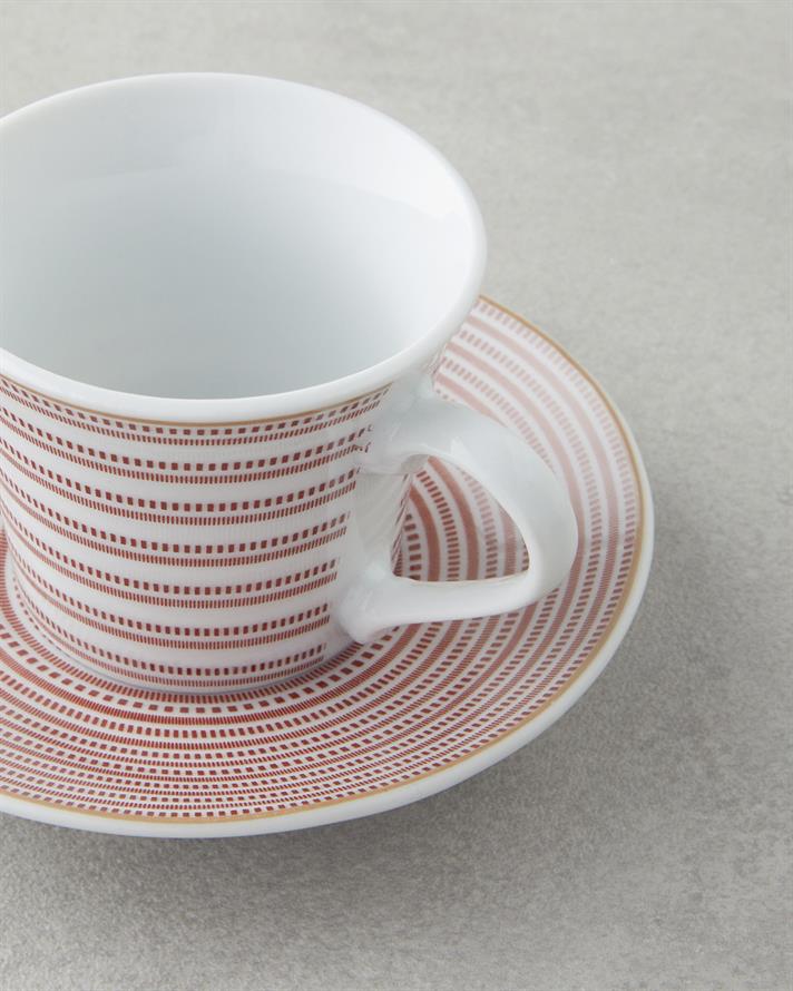 Ashley Porselen Kahve Fincan Takımı 4 Parça 2 Kişilik Bordo