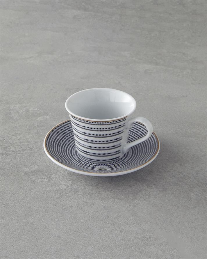 Ashley Porselen Kahve Fincan Takımı 4 Parça 2 Kişilik Siyah