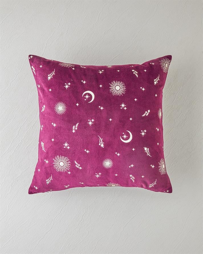 Astre Varak Baskılı Dekoratif Kırlent 45x45 cm Bordo
