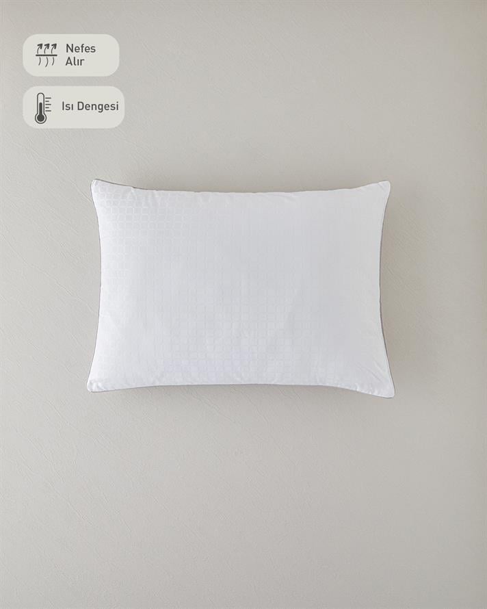 Aura Boncuk Elyaf Yastık 50x70 cm Gri