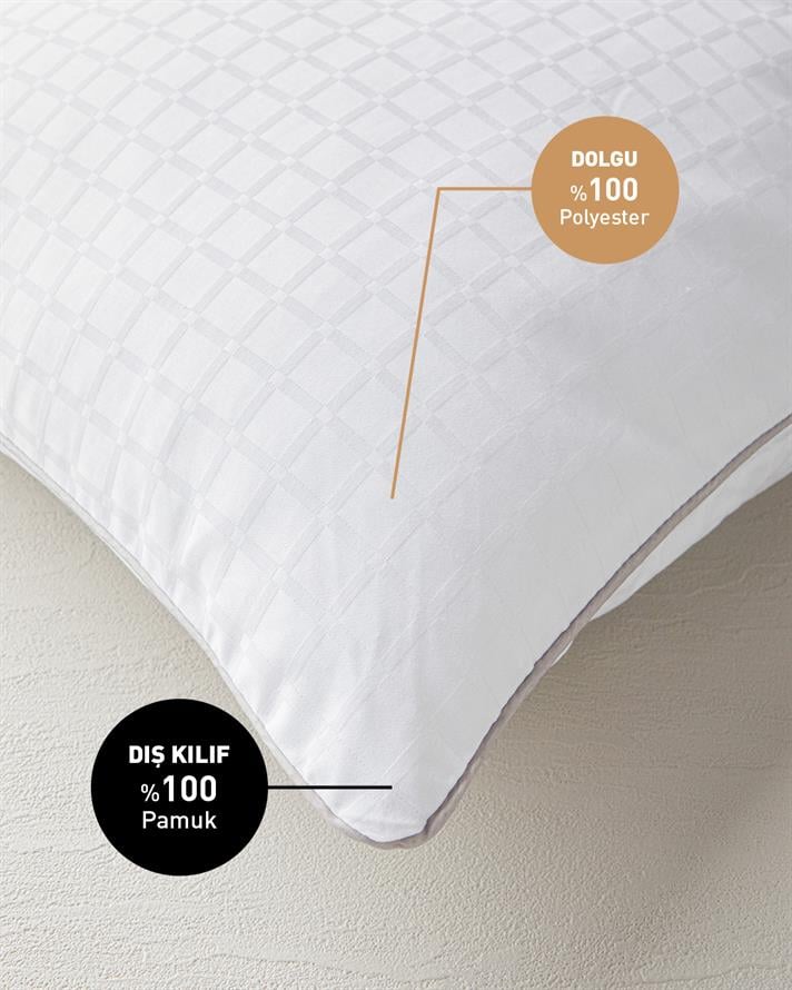 Aura Boncuk Elyaf Yastık 50x70 cm Gri