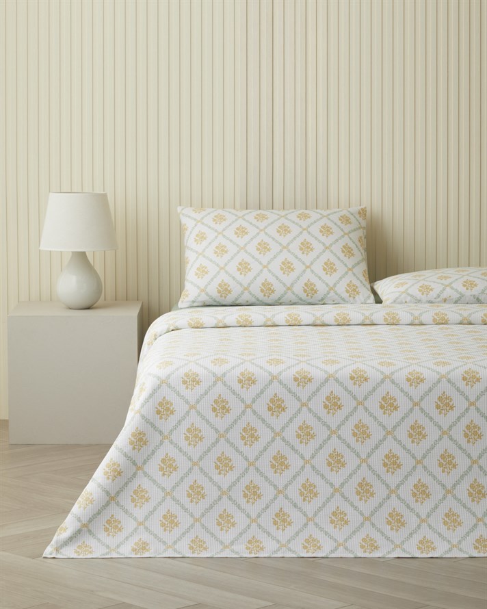 Aurelia Çift Kişilik Pike Takımı 200x220 cm Sarı