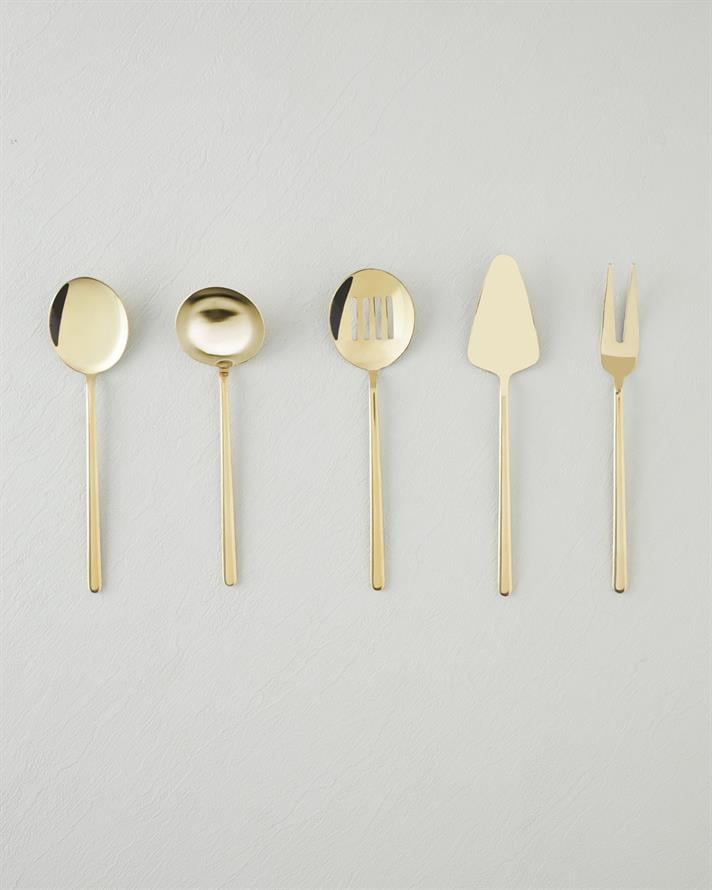 Aurelia Paslanmaz Çelik 5li Servis Seti 20,5x22,8x21,8x23,5x22 cm Gold