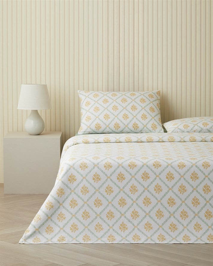 Aurelia Tek Kişilik Pike Takımı 150x200 cm Sarı