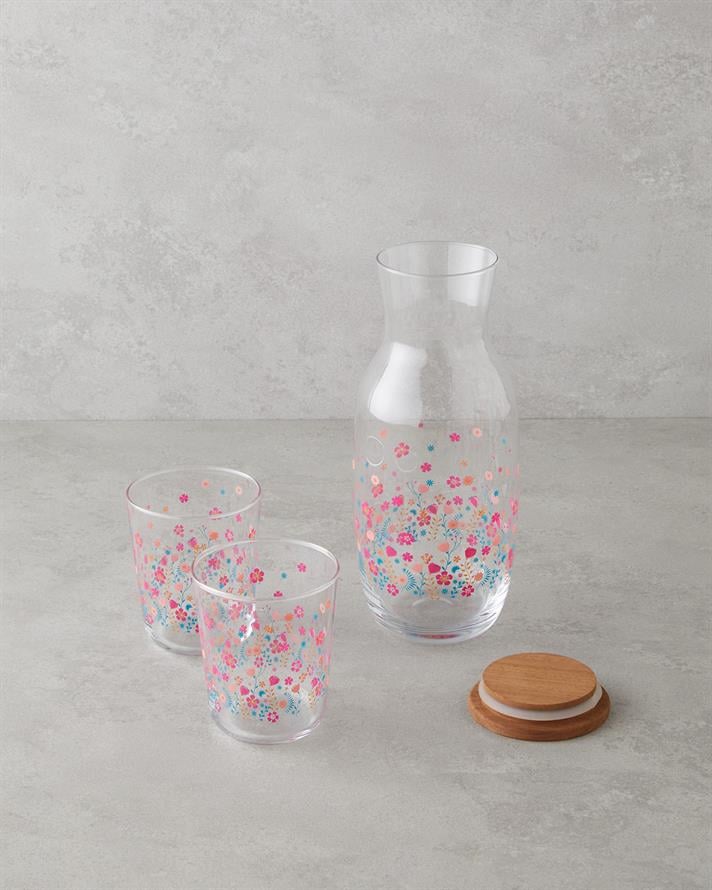 Auro Cam 3 Parça Su Takımı 1000 ml + 315 ml Renkli