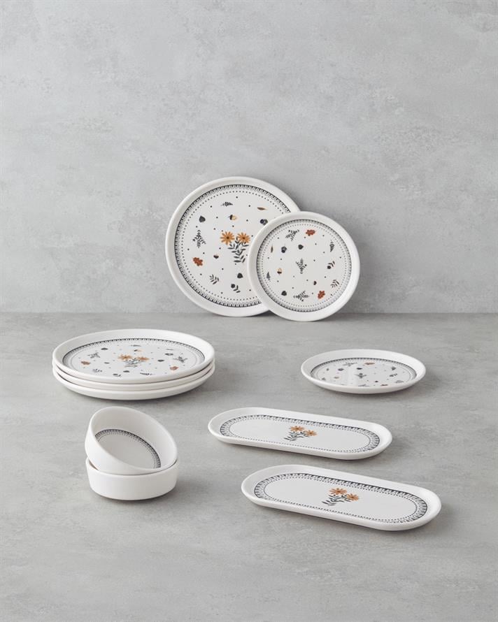Autumn Seramik Kahvaltı Takımı 10 parça 4 kişilik Renkli