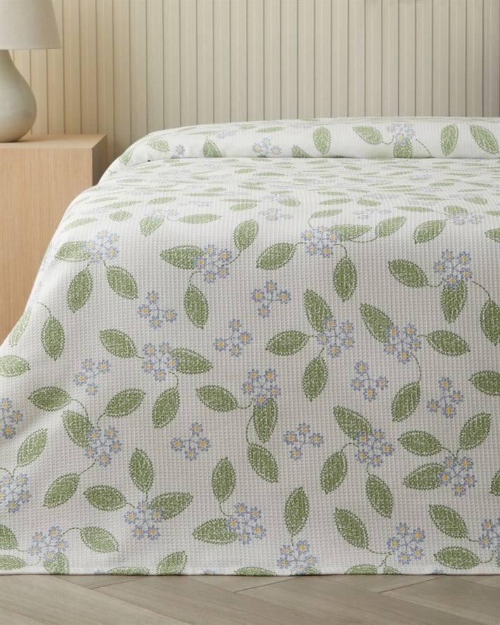 Autumn Whisper Çift Kişilik Pike 200x220 cm Yeşil