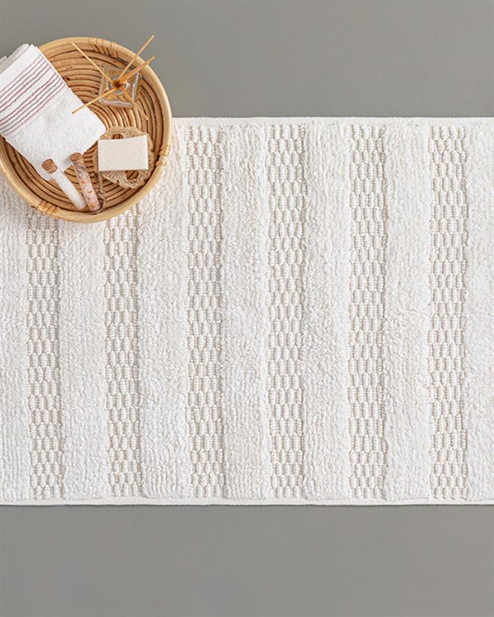 Ava Pamuklu Banyo Paspası Ekru