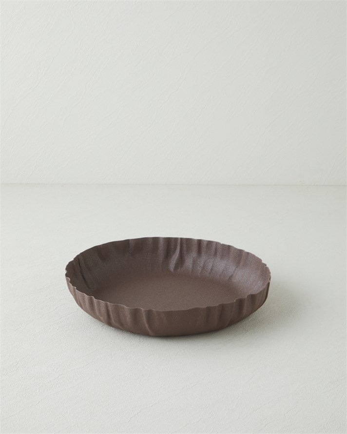 Avelia Metal Dekoratif Tepsi 30x5 cm Kahve