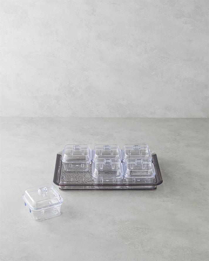 Axel Akrilik 6 Bölmeli Kahvaltılık 25x35 cm Antrasit