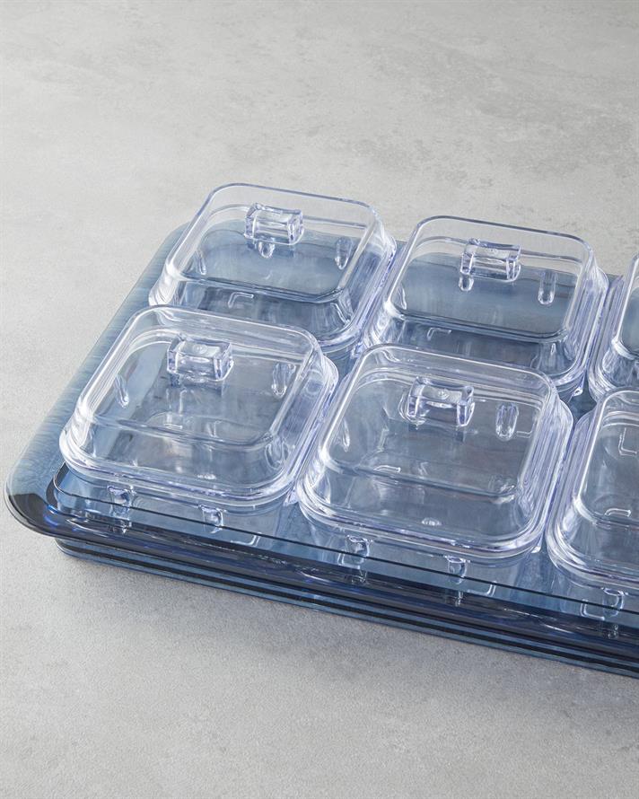 Axel Akrilik 6 Bölmeli Kahvaltılık 25x35 cm Mavi