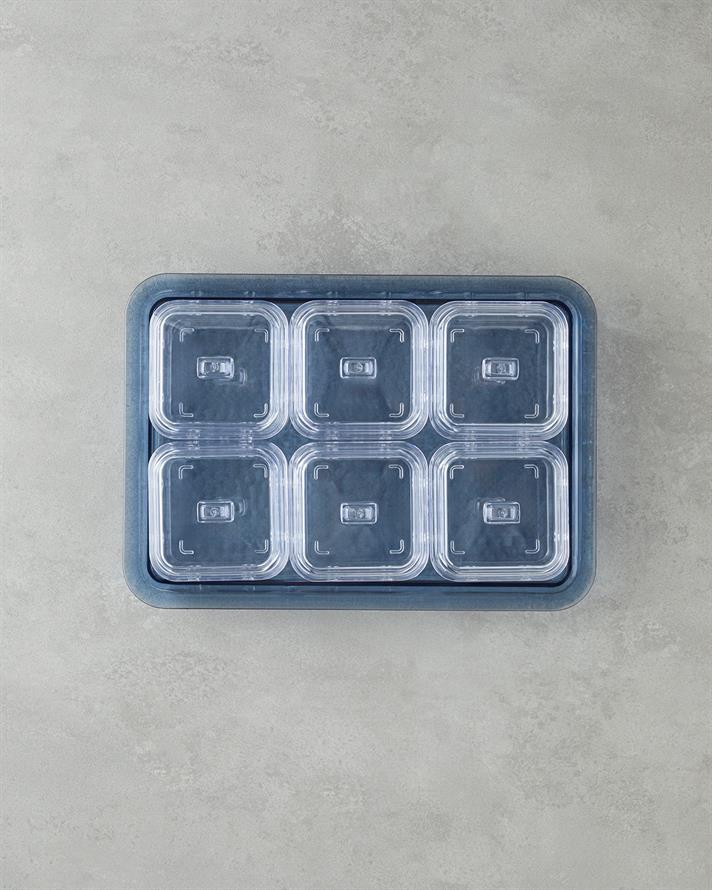 Axel Akrilik 6 Bölmeli Kahvaltılık 25x35 cm Mavi