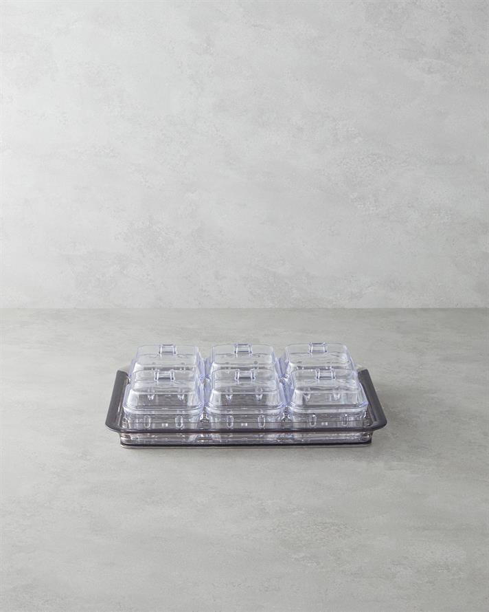 Axel Akrilik 6 Bölmeli Kahvaltılık 25x35 cm Antrasit