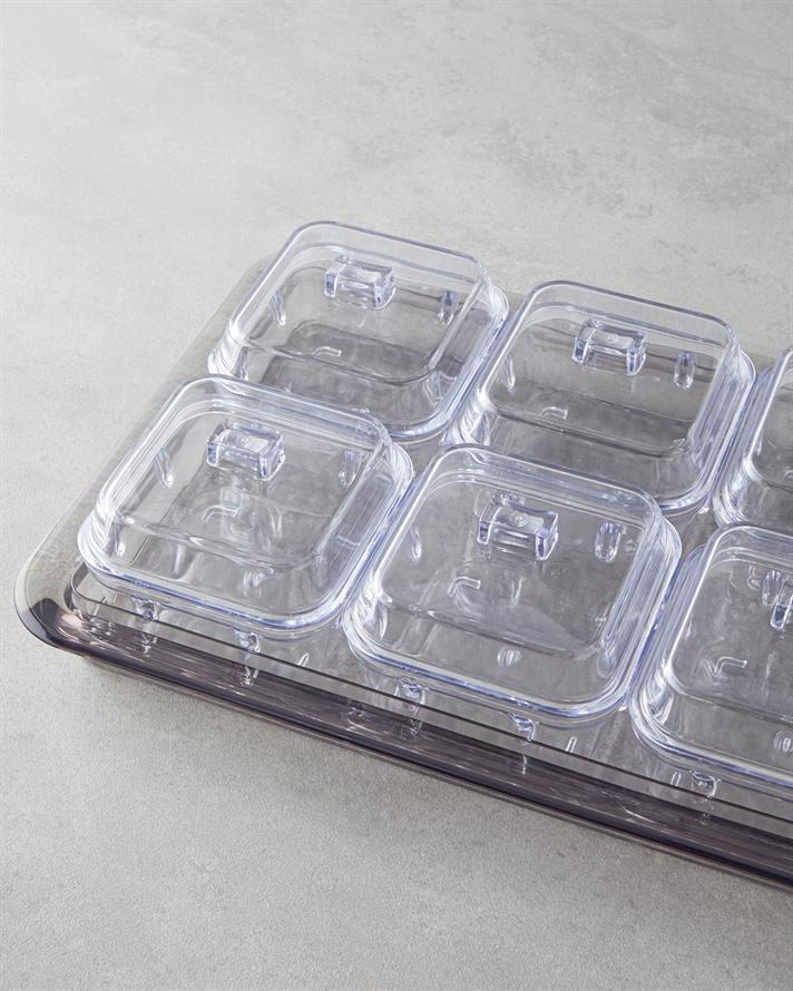 Axel Akrilik 6 Bölmeli Kahvaltılık 25x35 cm Antrasit