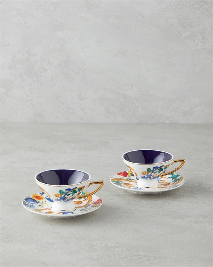 Azalia New Bone China 4 Parça 2 Kişilik Kahve Fincan Takımı 90 ml Renkli