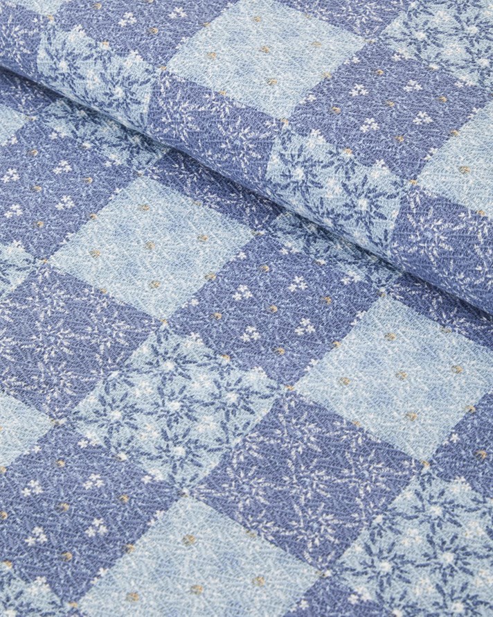 Azule Baskılı Pamuklu Çift Kişilik Pike 200x220 cm Mavi