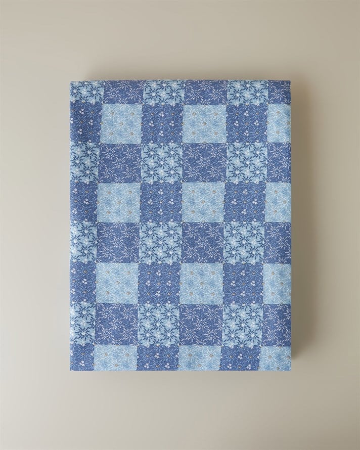 Azule Baskılı Pamuklu Çift Kişilik Pike 200x220 cm Mavi