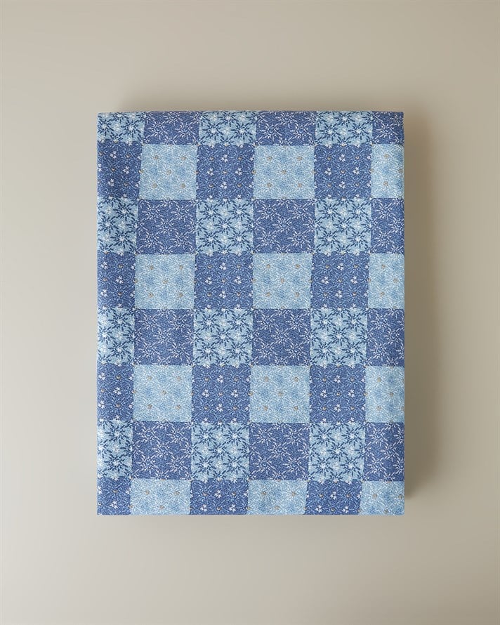 Azule Baskılı Pamuklu Tek Kişilik Pike 150x220 cm Mavi
